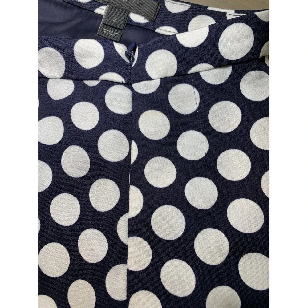 J Crew Navy And White Polka Dot Tiered Ruffle Hem Mini Skirt Women's Size 2 - Picture 4 of 13